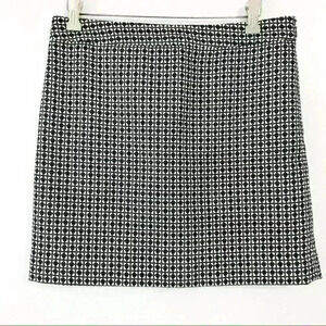 Ann Taylor LOFT Black Patterned Mini Skirt